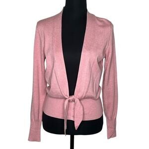 Repeat Tie Front Cardigan Women’s Size Small Pink Silk Cashmere Blend Sweater